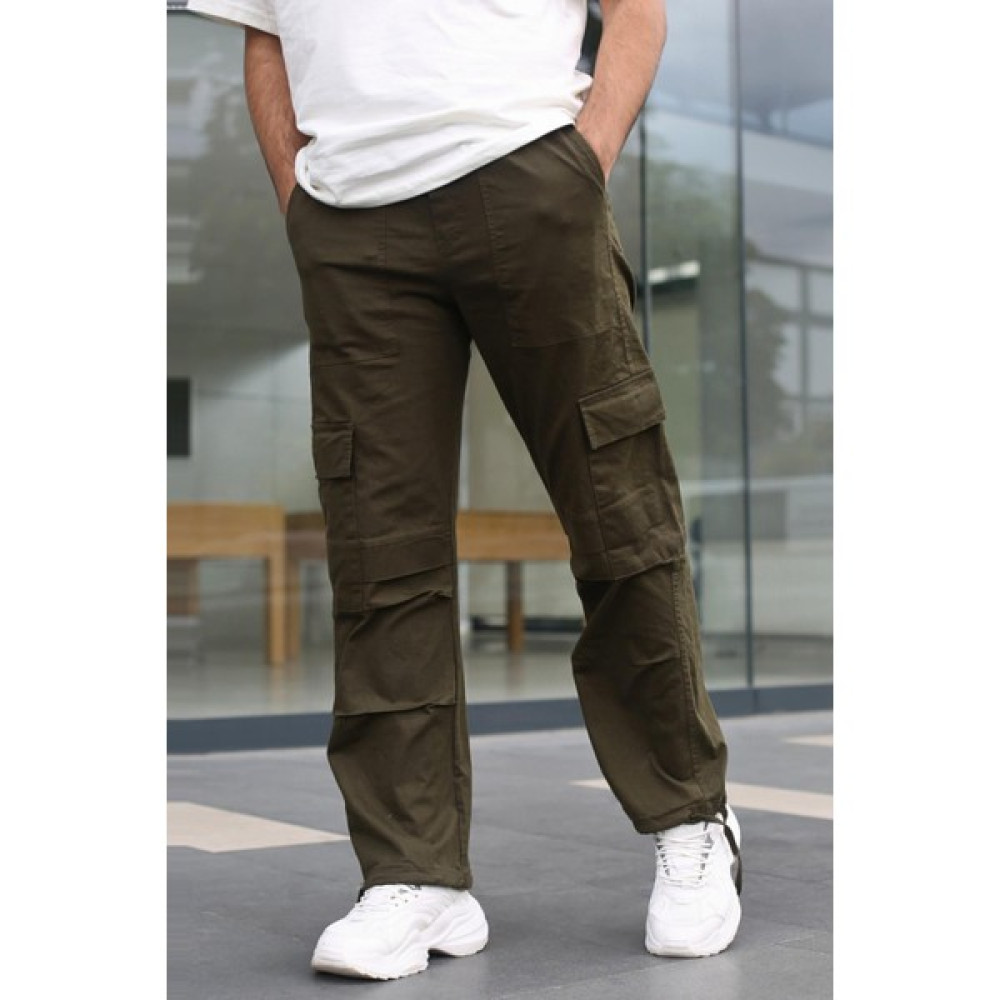 Madmext Haki Geniş Paça Kargo Cep Erkek Pantolon 6826 Erkek Jeans / Kot Pantolon Fiyatı