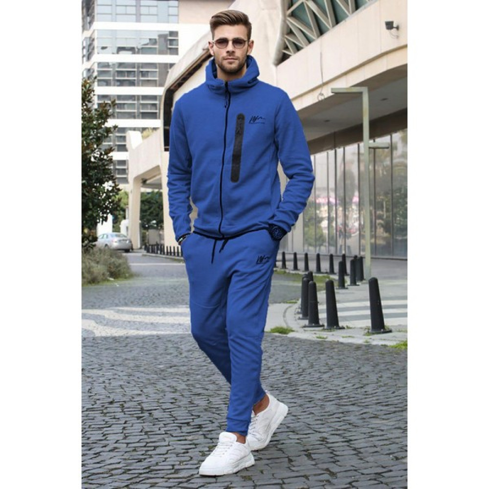 Madmext Indigo Baskılı Regular Fit Erkek Eşofman Takımı Erkek Eşofman Fiyatı