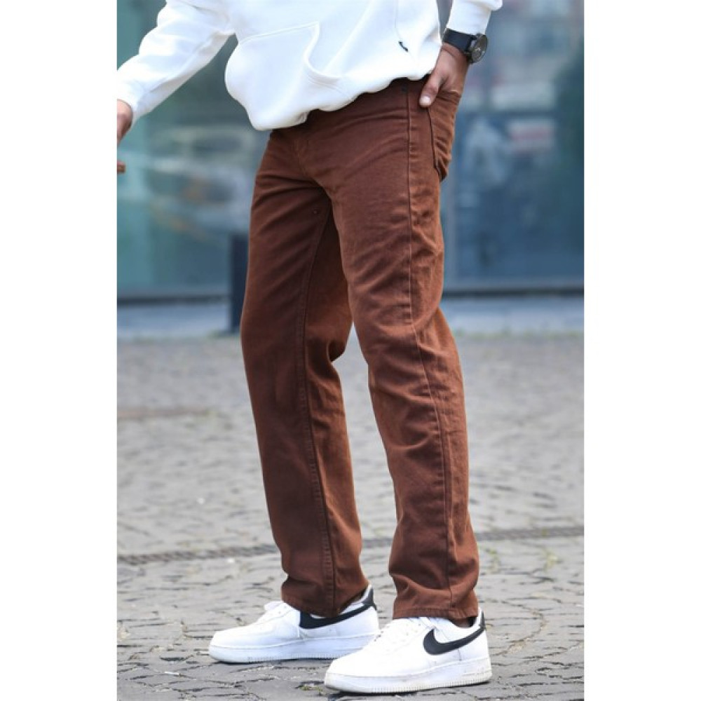 Madmext Kahverengi Straight Fit Erkek Jean Pantolon 6312 Erkek Jeans / Kot Pantolon Fiyatı