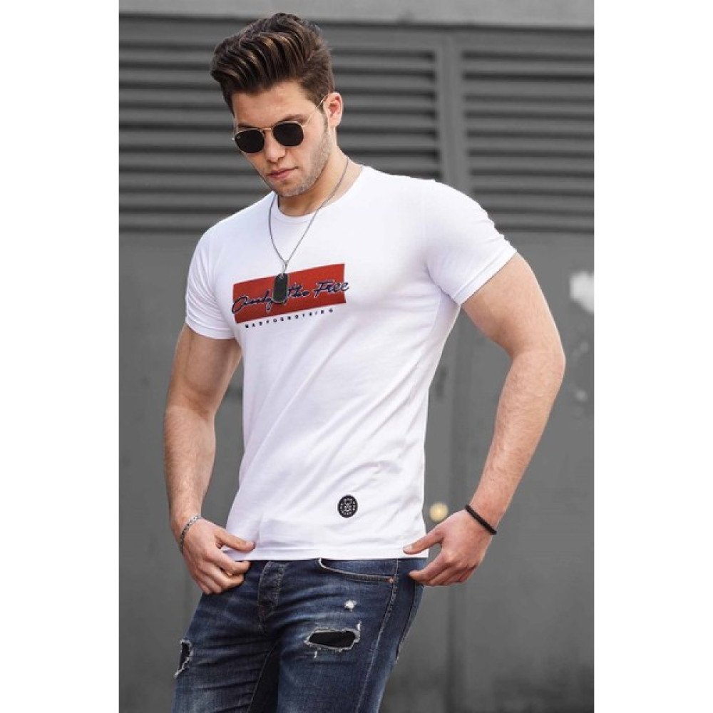 Madmext Madmext Baskılı Beyaz Erkek T-Shirt 4589 Erkek T-shirt Fiyatı