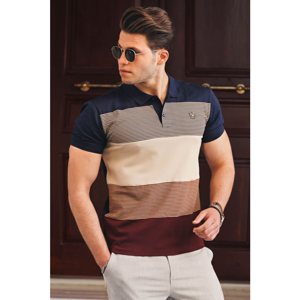 Madmext Renk Bloklu Lacivert Polo Yaka Erkek Tişört S Beden Erkek T-shirt Fiyatı