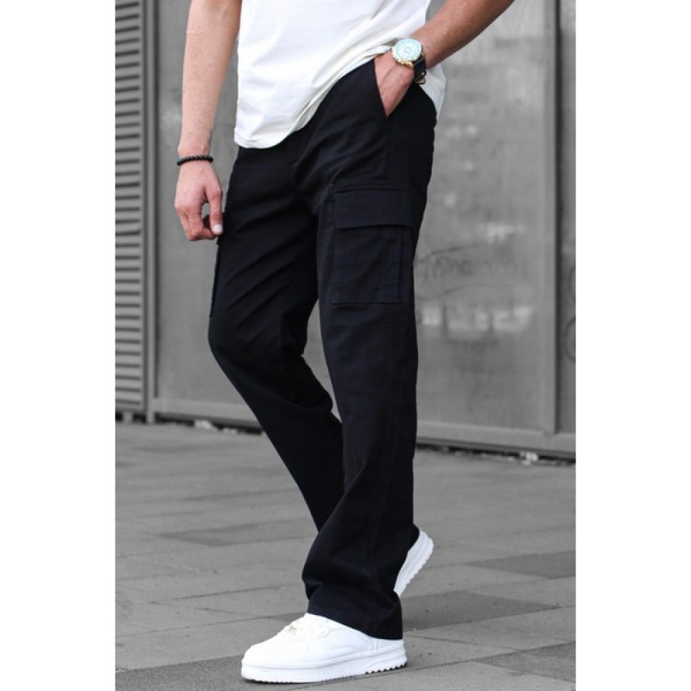 Madmext Siyah Geniş Paça Kargo Cep Erkek Pantolon 6811 Erkek Jeans / Kot Pantolon Fiyatı