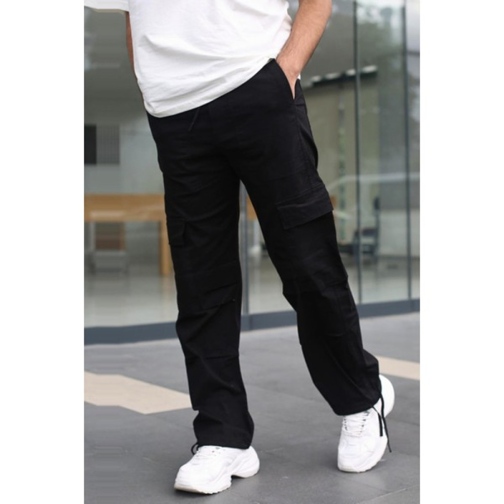 Madmext Siyah Geniş Paça Kargo Cep Erkek Pantolon 6826 Erkek Jeans / Kot Pantolon Fiyatı