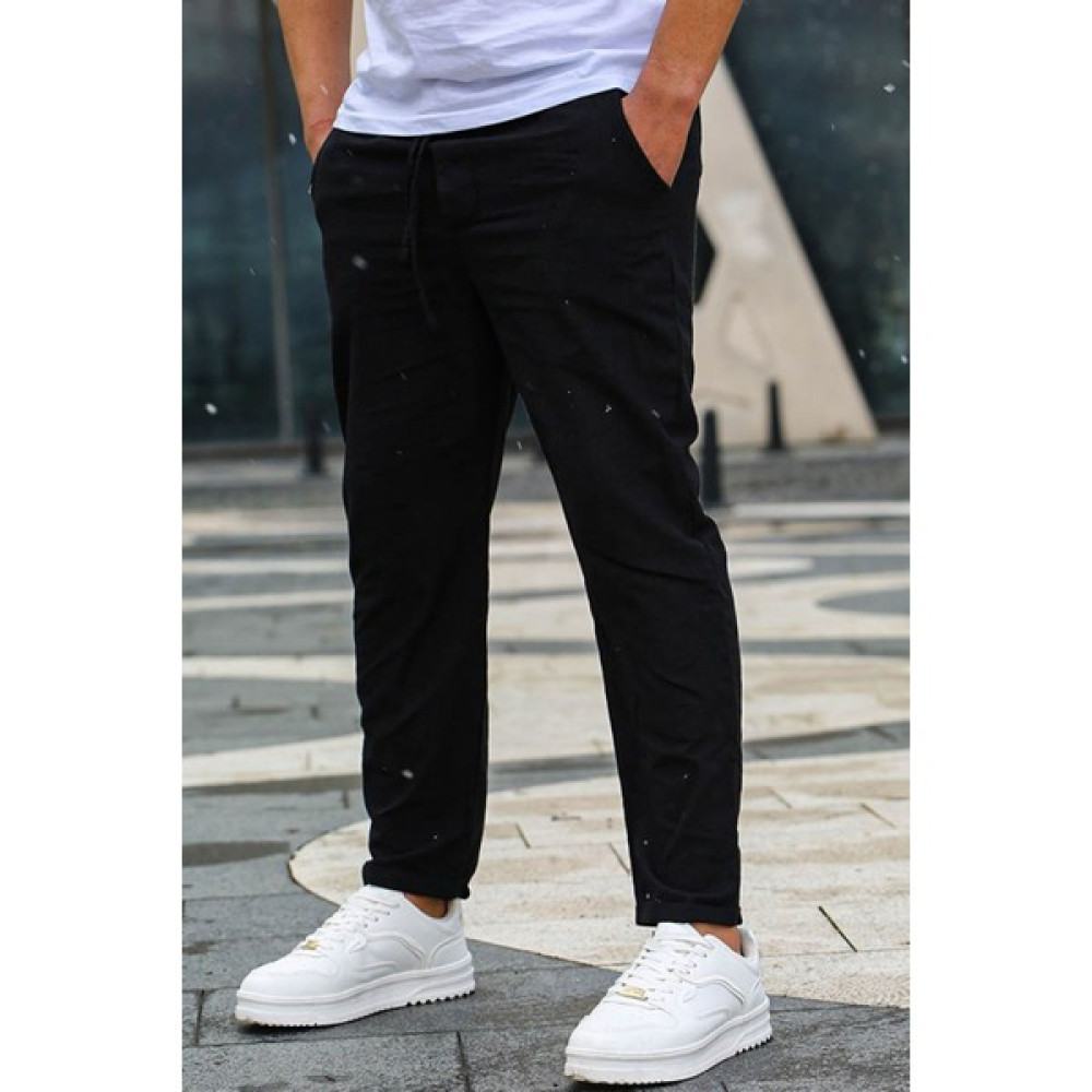 Madmext Siyah Müslin Kumaş Erkek Basic Pantolon 5491 Erkek Jeans / Kot Pantolon Fiyatı