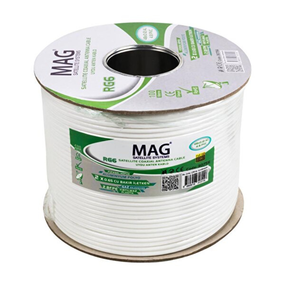 Mag Rg59 FA 100 M Mini İnce Çiftli Twin Kablo Uydu Kablosu Fiyatı