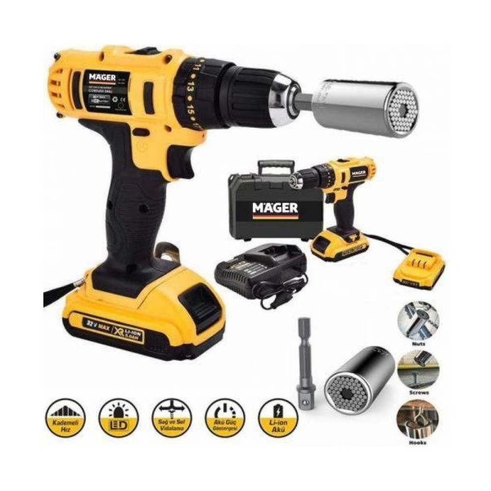 Mager MGRK1032DRB Soketli Çantalı Metal Şanzuman Darbeli Matkap Matkaplar Fiyatı