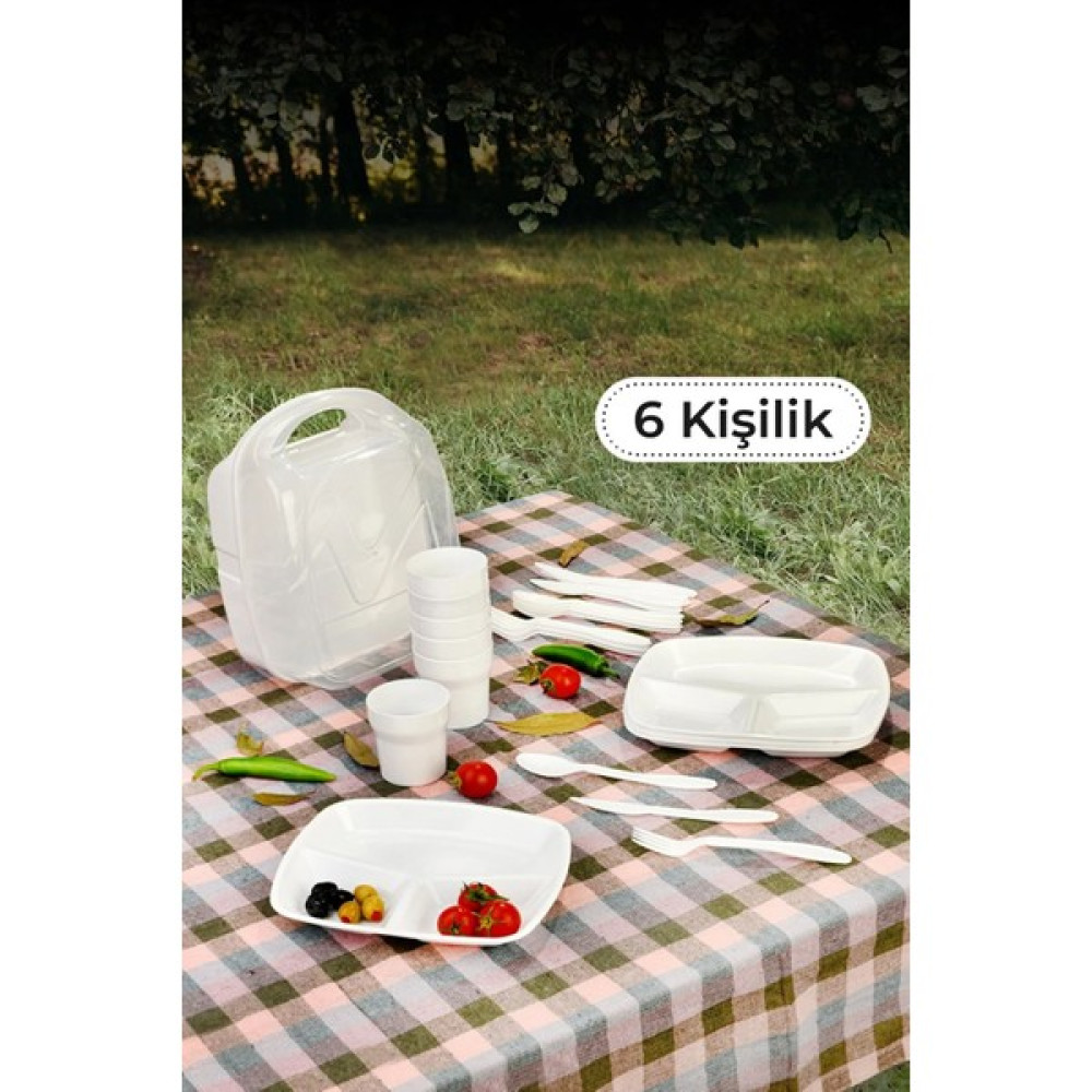 Magev 6 Kişilik Çantalı Piknik Seti Gri Pknkst - Beyaz Mangal & Barbekü Malzemeleri Fiyatı