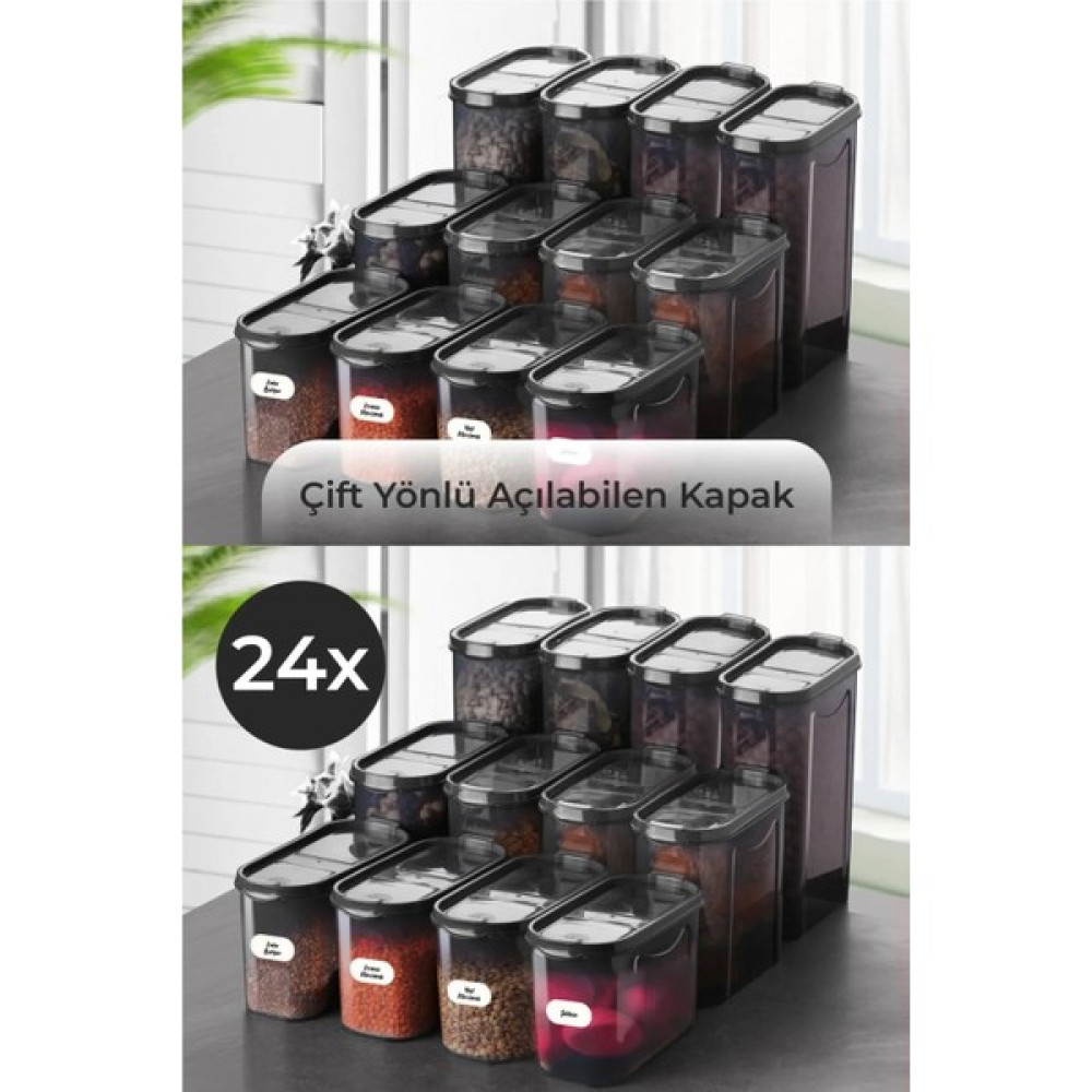 Magev Daısy Etiketli 24LÜ Erzak Saklama Kabı Kavanozu 8x(1,4 Litre, 2 Litre, 2,8 Litre) - 24 Adet Saklama Kapları Fiyatı