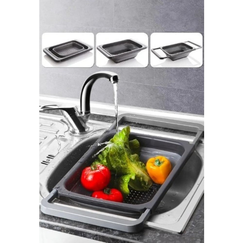 Magev Plastik Silikon Büyük Boy Akordiyon Katlanabilir Lavabo Süzgeci 5,5 Litre Antrasit Mutfak Gereçleri Fiyatı