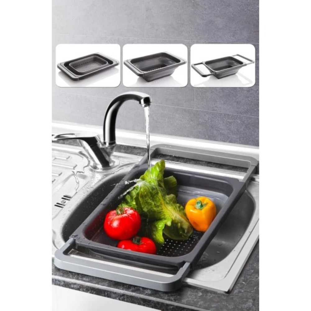 Magev Silikon Büyük Boy Akordiyon Katlanabilir Lavabo Süzgeci 5,5 Litre Antrasit Mutfak Gereçleri Fiyatı