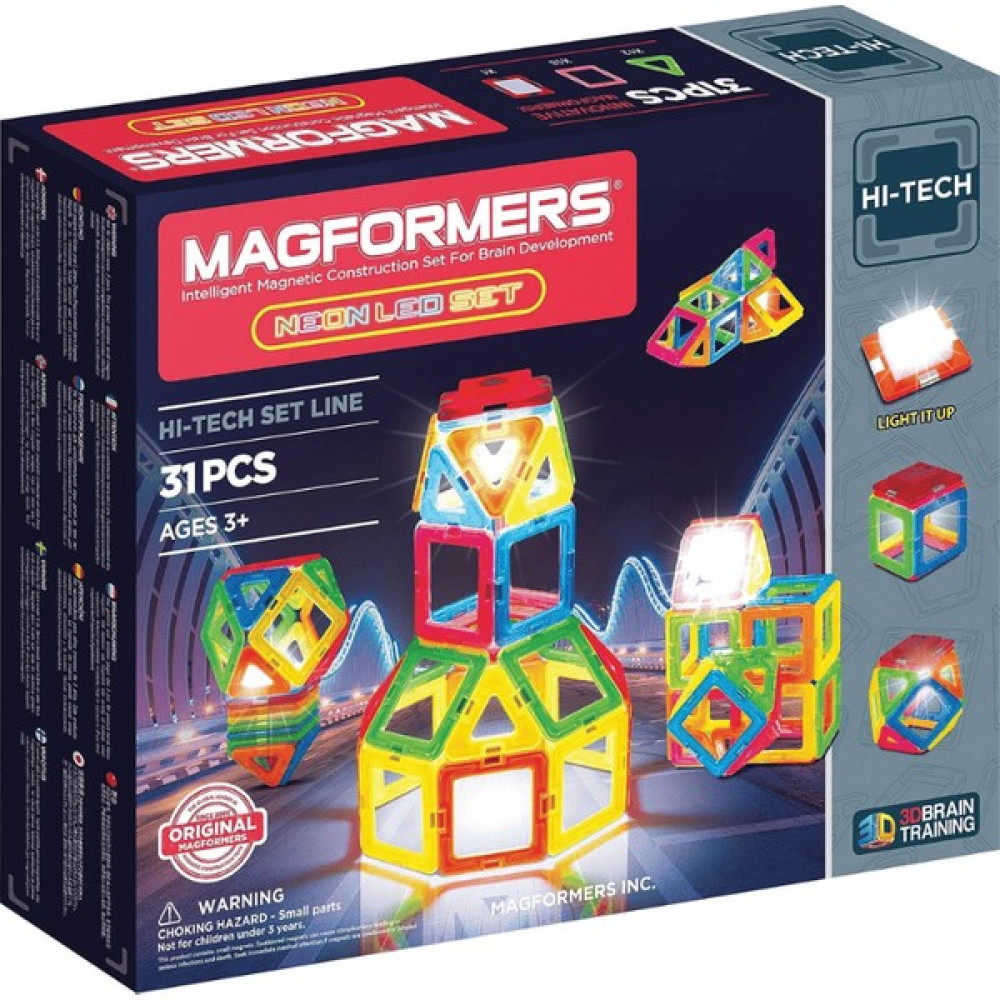 Magformers Mıknatıslı Neon LED Set - 31 Parça Legolar ( Yapım Oyuncakları ) Fiyatı