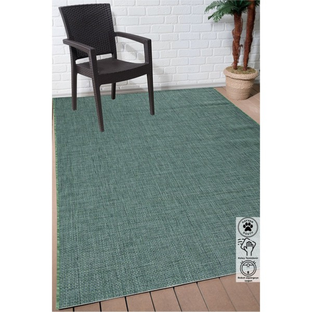 Magic Balkon Salon Halısı Bahçe Halısı Plaj Kamp Piknik Halısı Kedi ve Köpekli Evlere Uygun Halı - 80 x 150 cm - Yeşil Salon Halısı Fiyatı