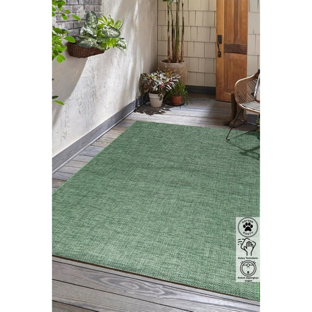 Magic Balkon Salon Halısı Çim Rengi Bahçe Halısı Güneşe ve Suya Dayanıklı Plaj Kamp Piknik Halısı - 80 x 150 cm - Beyaz - Yeşil Salon Halısı Fiyatı