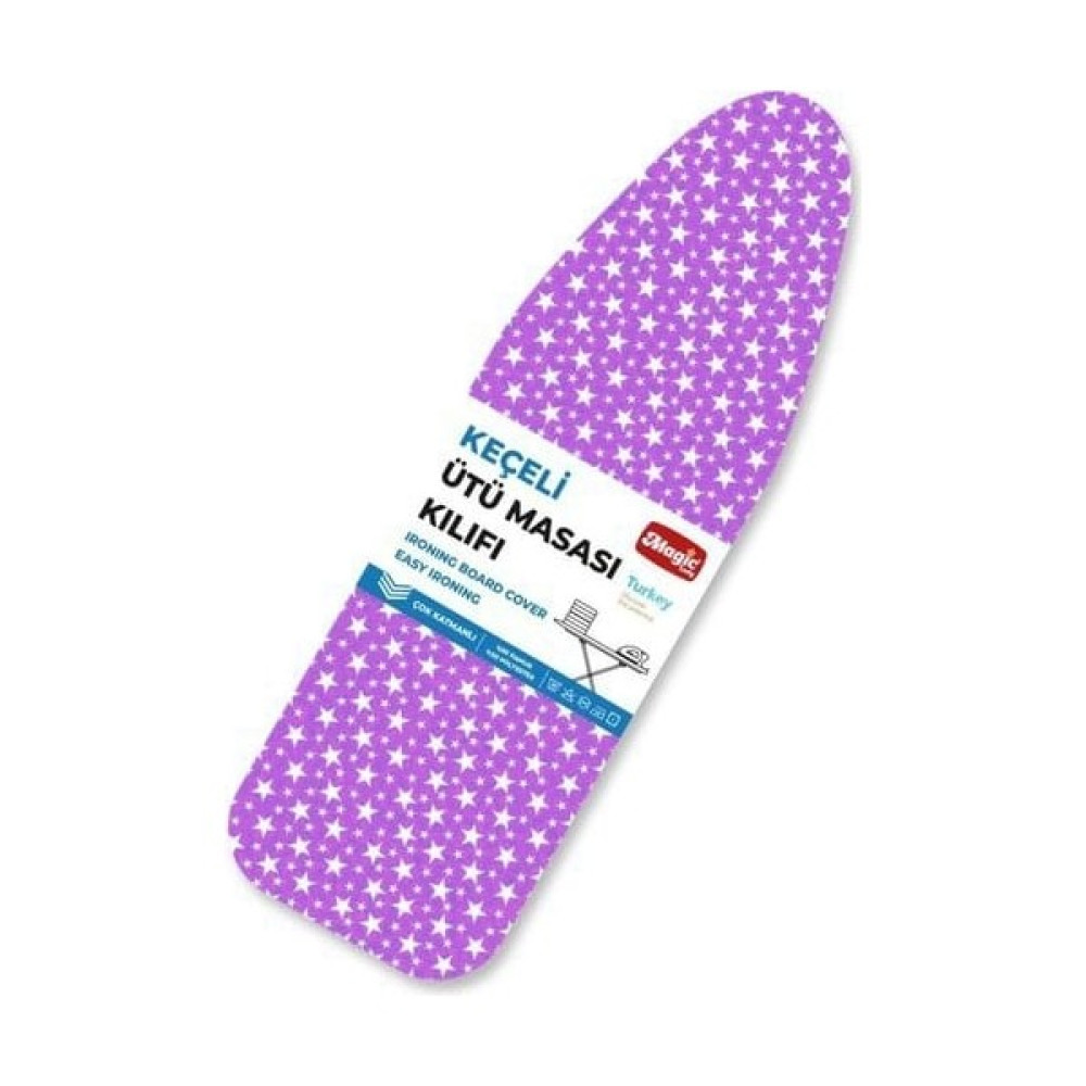 Magic Lady Retro Model 122X45 cm Lila Yıldız Desenli Keçeli Ütü Masası Kılıfı Ütü Masaları ve Aksesuarları Fiyatı