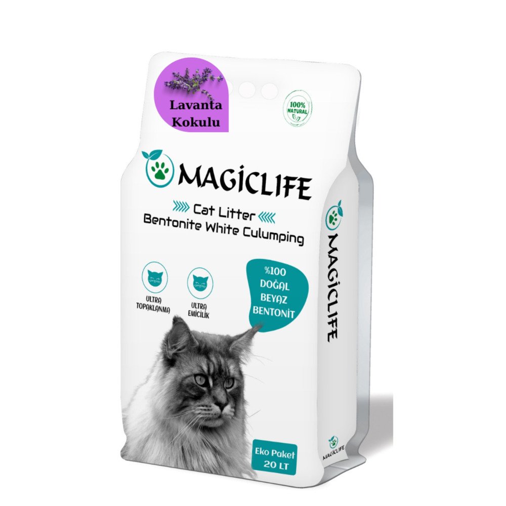 MAGIC LIFE 20 Lt Ince Tane Lavanta Kokulu Beyaz Bentonit Kedi Kumu. Evcil Hayvan Ürünleri Fiyatı