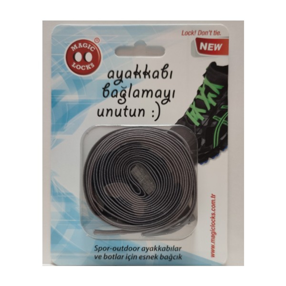 Magic Locks Akıllı Yassı Bağcık- Gri -07B1 Ayakkabılar ve Çantalar Fiyatı