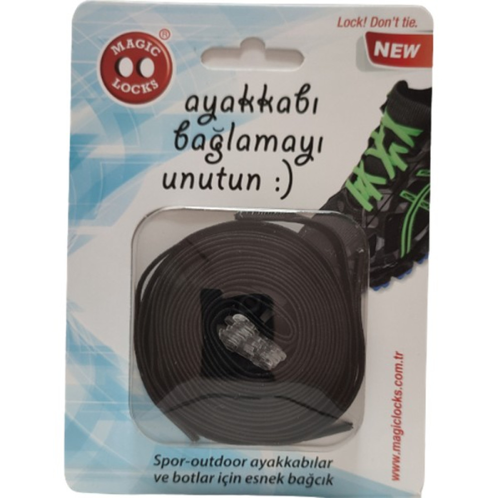 Magic Locks Akıllı Yassı Bağcık- Siyah -06B1 Ayakkabılar ve Çantalar Fiyatı