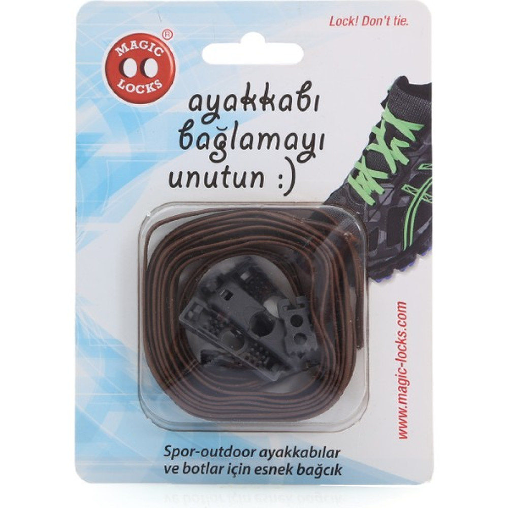 Magic Locks Kahverengi Kilitli Elastik Akıllı Bağcık(Düz) Ayakkabılar ve Çantalar Fiyatı
