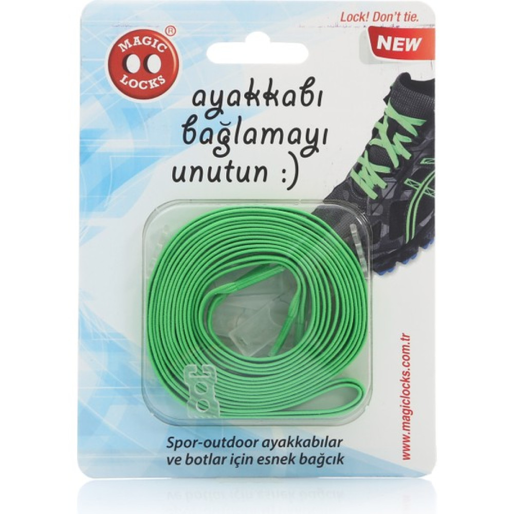 Magic Locks Neon Yeşil Kilitli Elastik Akıllı Bağcık (Düz) Ayakkabılar ve Çantalar Fiyatı