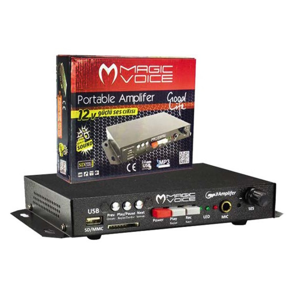 Magic Magıcvoıce MV-129 Mini-Usb Kayıtlı PAZARCI-12V-ARAÇ-ANFİSİ Montelenebilir 20W Oto Hoparlörleri & SubWoofer Fiyatı