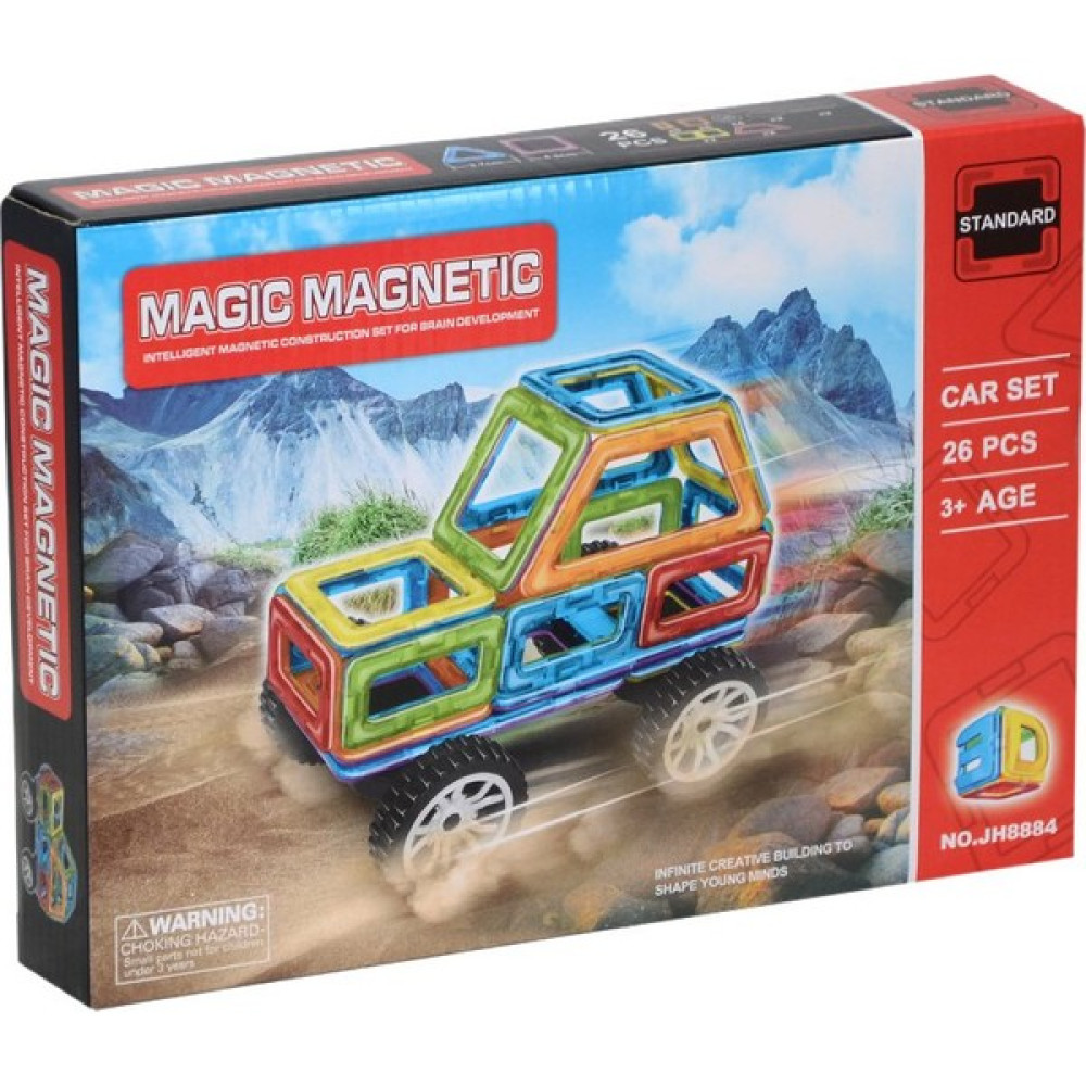 Magic Magnetic 26 Parça Araba Tekerli Magnetik JH8884 Eğitici Oyuncak Fiyatı