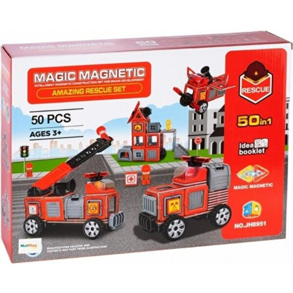 Magic Magnetic Mıknatıslı LEGO Itfaiye Seti 50 Parça (KZL-JH8951) Legolar ( Yapım Oyuncakları ) Fiyatı