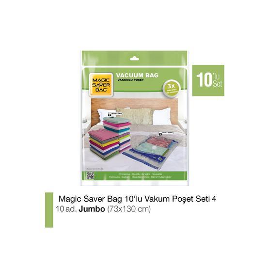 Magic Saver Bag 10'lu Jumbo Vakumlu Poşet Seti 4