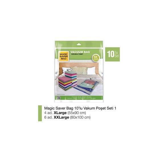 Magic Saver Bag 10'lu Vakumlu Poşet Seti 1