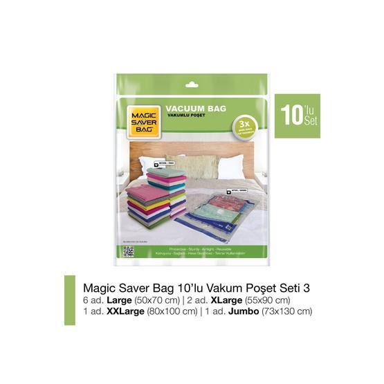 Magic Saver Bag 10'lu Vakumlu Poşet Seti 3