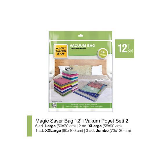 Magic Saver Bag 12'li Vakumlu Poşet Seti 2