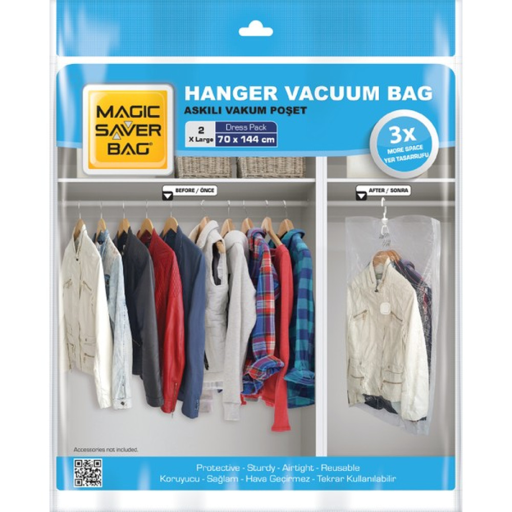 Magic Saver Bag 2'li Askılı Vakumlu Poşet Seti (XL) - XL Hurç Fiyatı