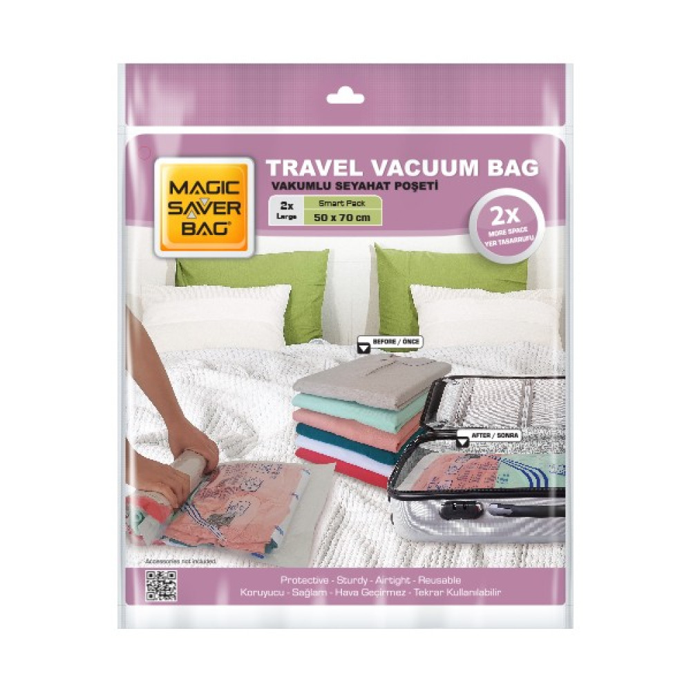 Magic Saver Bag 2'li Seyahat Vakumlu Poşet Seti (L) - L Hurç Fiyatı