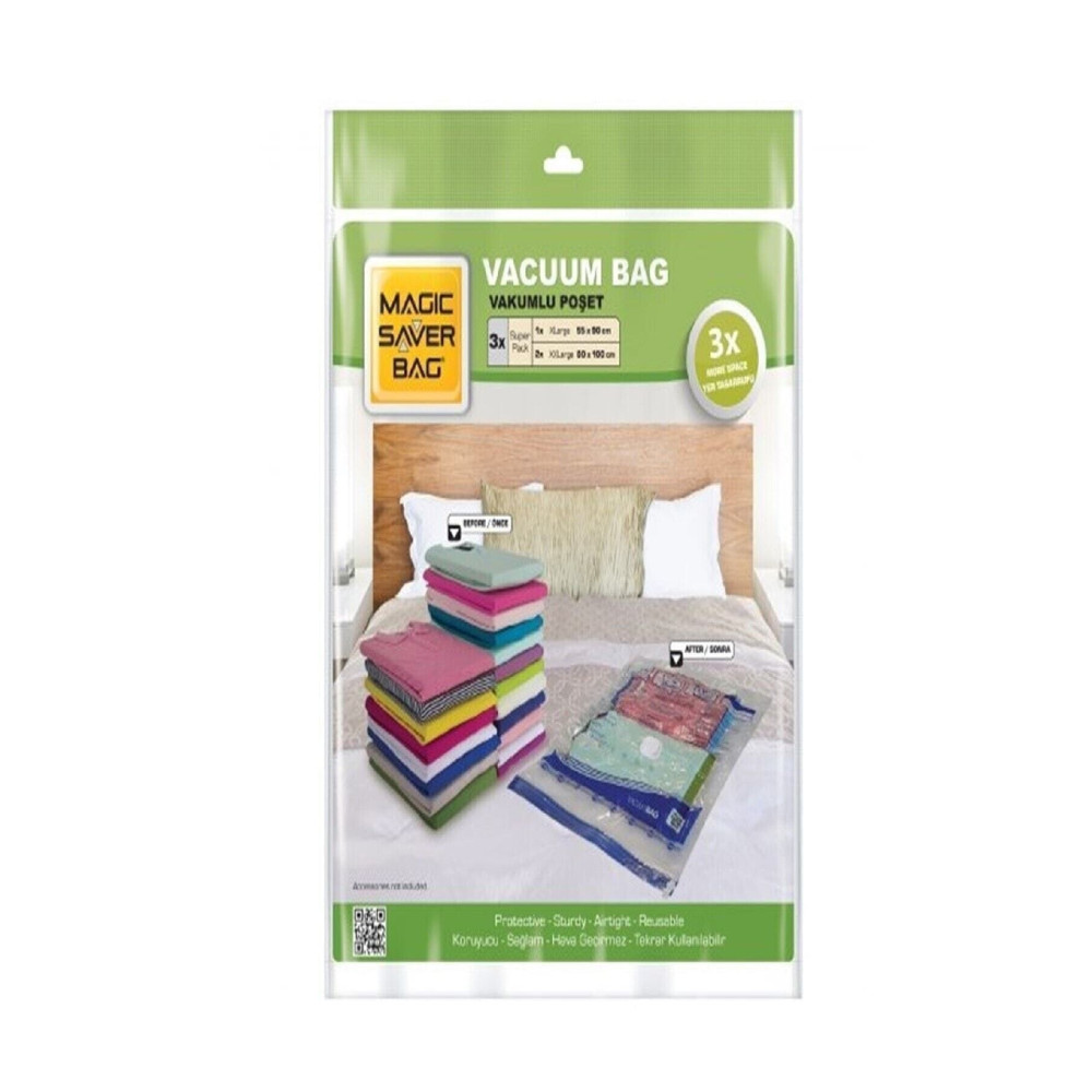 Magic Saver Bag 3’lü Vakumlu Poşet Seti Hurç Fiyatı