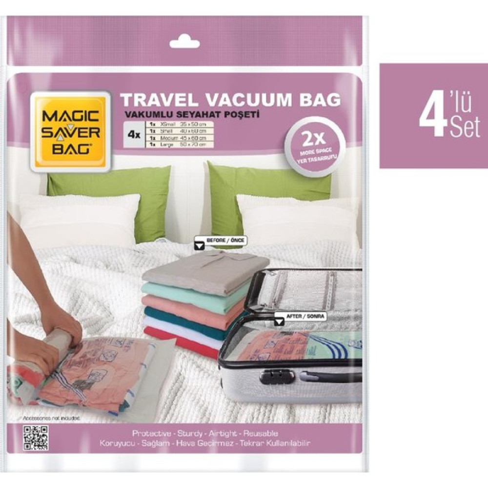 Magıc Saver Bag 4'lü Seyahat Poşeti XS S M L - X S M L Hurç Fiyatı