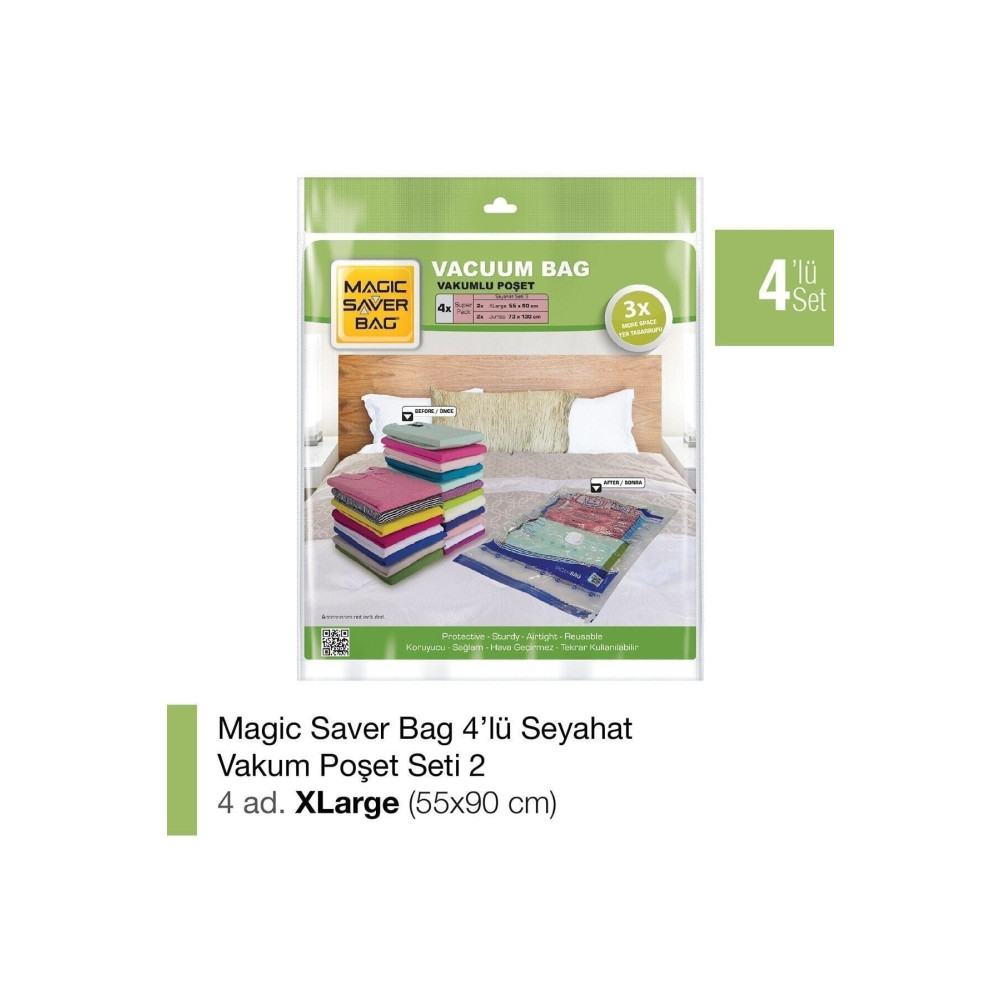 Magic Saver Bag 4’lü Vakumlu Poşet Set 2 Hurç Fiyatı