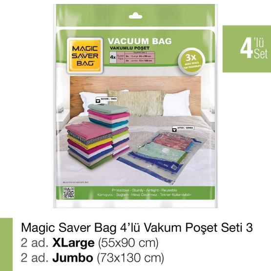 Magic Saver Bag 4'lü Vakumlu Poşet Seti 3