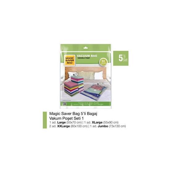 Magic Saver Bag 5'li Bagaj Vakumlu Poşet Seti 1