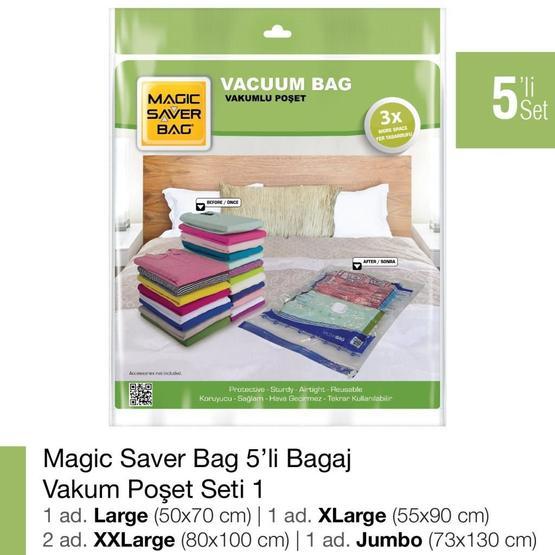 Magic Saver Bag 5'li Bagaj Vakumlu Poşet Seti 1