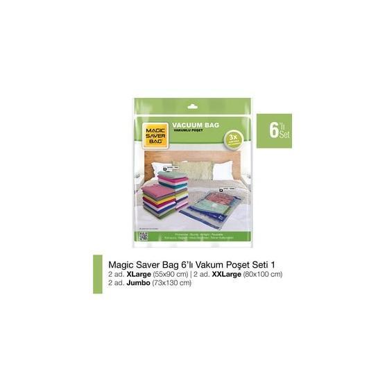 Magic Saver Bag 6'lı Seyahat Vakumlu Poşet Seti 1