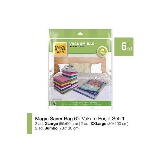 Magic Saver Bag 6'lı Seyahat Vakumlu Poşet Seti 1