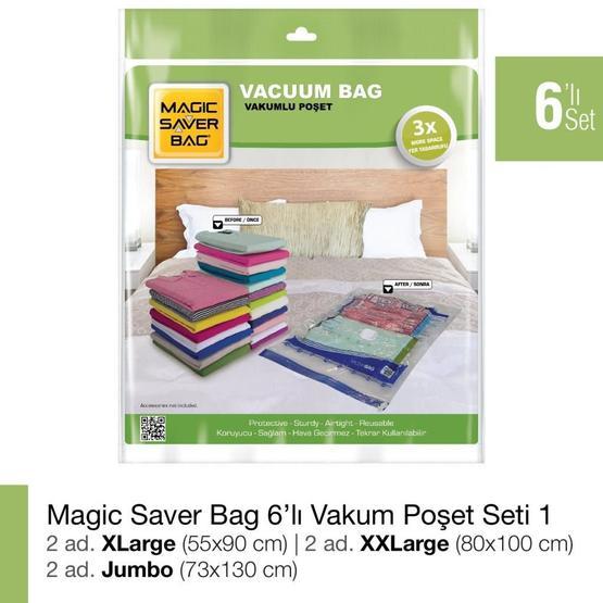 Magic Saver Bag 6'lı Seyahat Vakumlu Poşet Seti 1