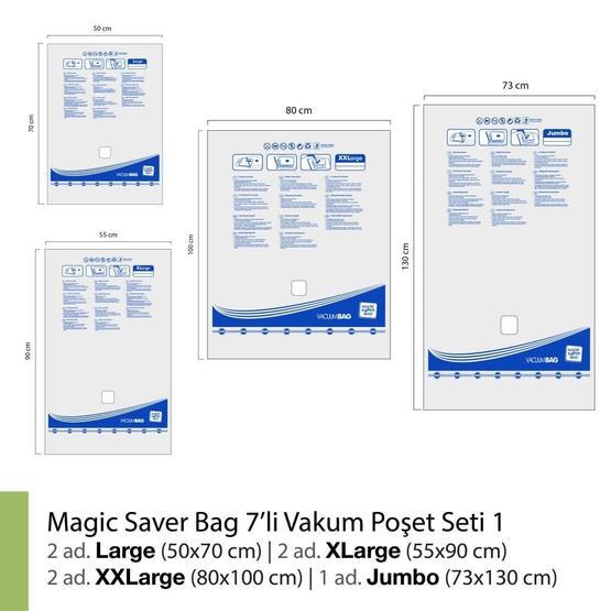 Magic Saver Bag 7'li Vakumlu Poşet Seti 1
