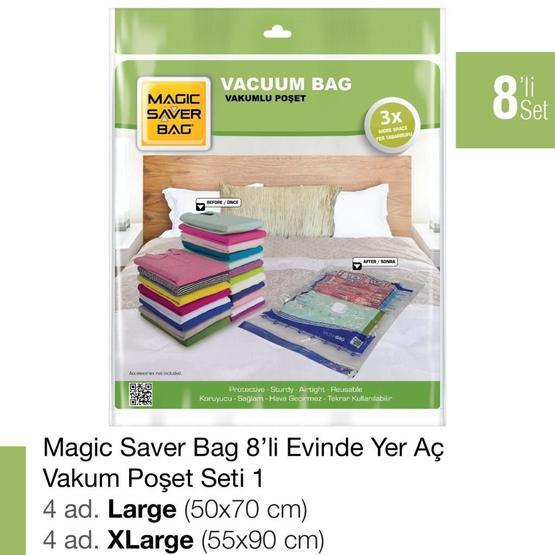 Magic Saver Bag 8'li Evinde Yer Aç Vakumlu Poşet Seti 1 Hurç Fiyatı
