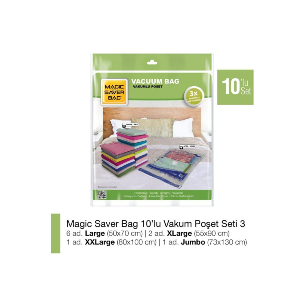 Magic Saver Bag Magıc Saver Bag 10lu Vakumlu Poşet Seti 3 Hurç Fiyatı