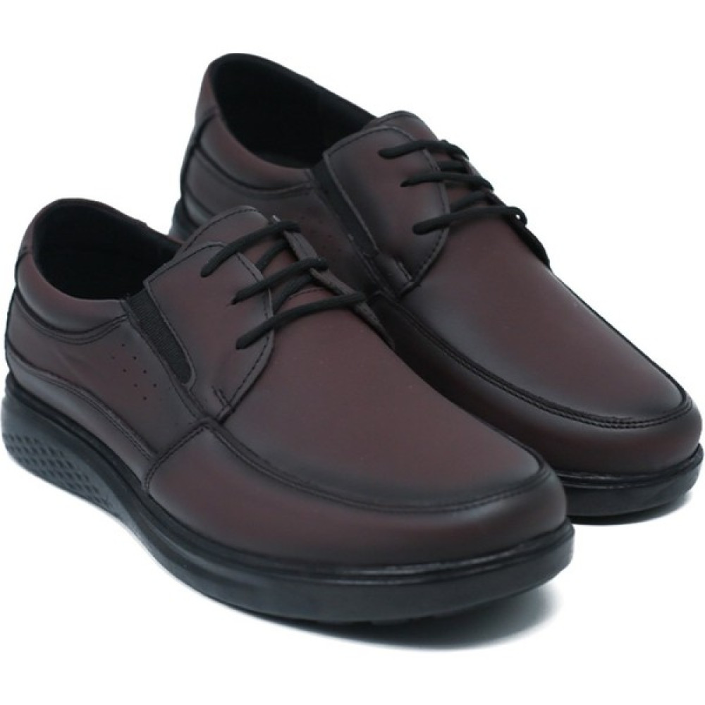 Magic Shoes Deri Bordo Renk Bağcıklı Klasik Mevsimlik Baba Ayakkabısı Erkek Günlük Ayakkabıları Fiyatı