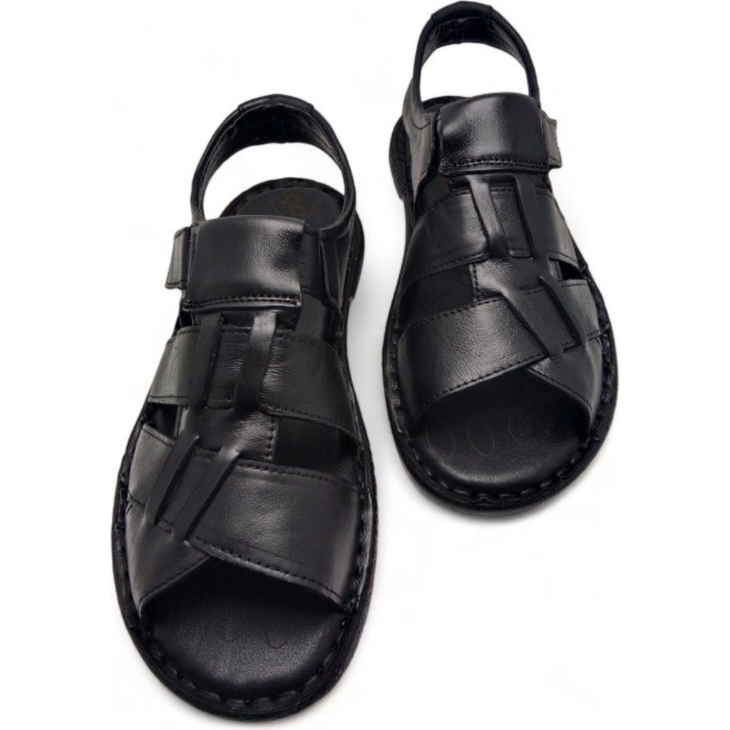 Magic Shoes Hakiki Deri Ortopedik Erkek Sandalet Siyah Renk Yumuşak ve Rahat Kullanım Diğer Fiyatı