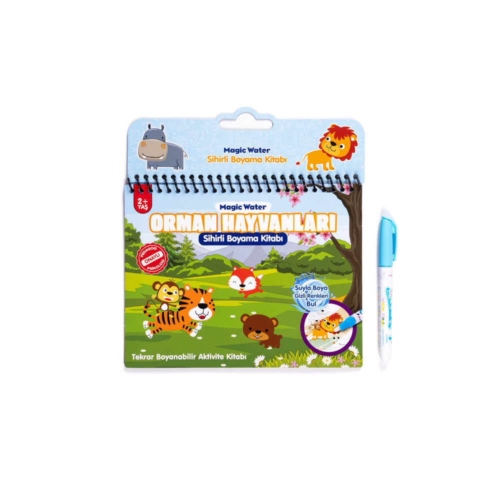Magic Water Pedagog Onaylı Sihirli Boyama Kitabı Orman Hayvanları Özel Sulu Kalem ile Magic Water Painting Aktivite & Eğitici Kitaplar Fiyatı