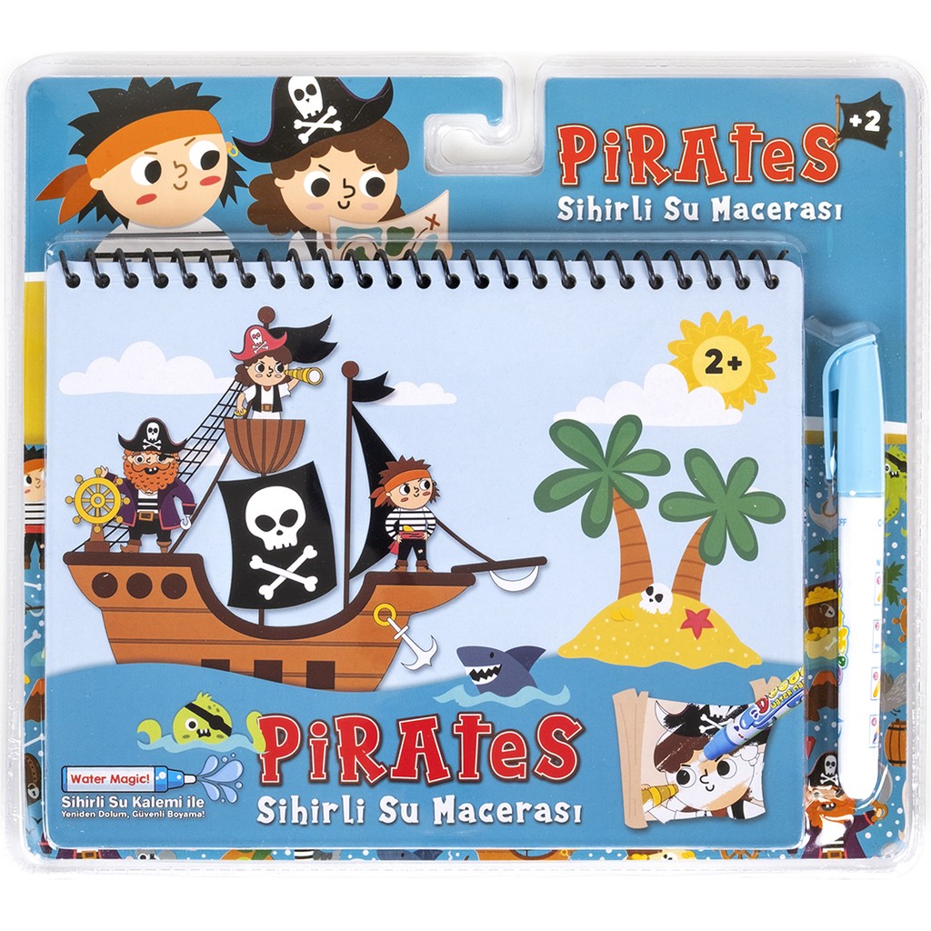 Magic Water Sihirli Boyama Kitabı Özel Sulu Kalem ile Water Painting Pirates Korsanlar Kalem & Yazı Gereçleri Fiyatı