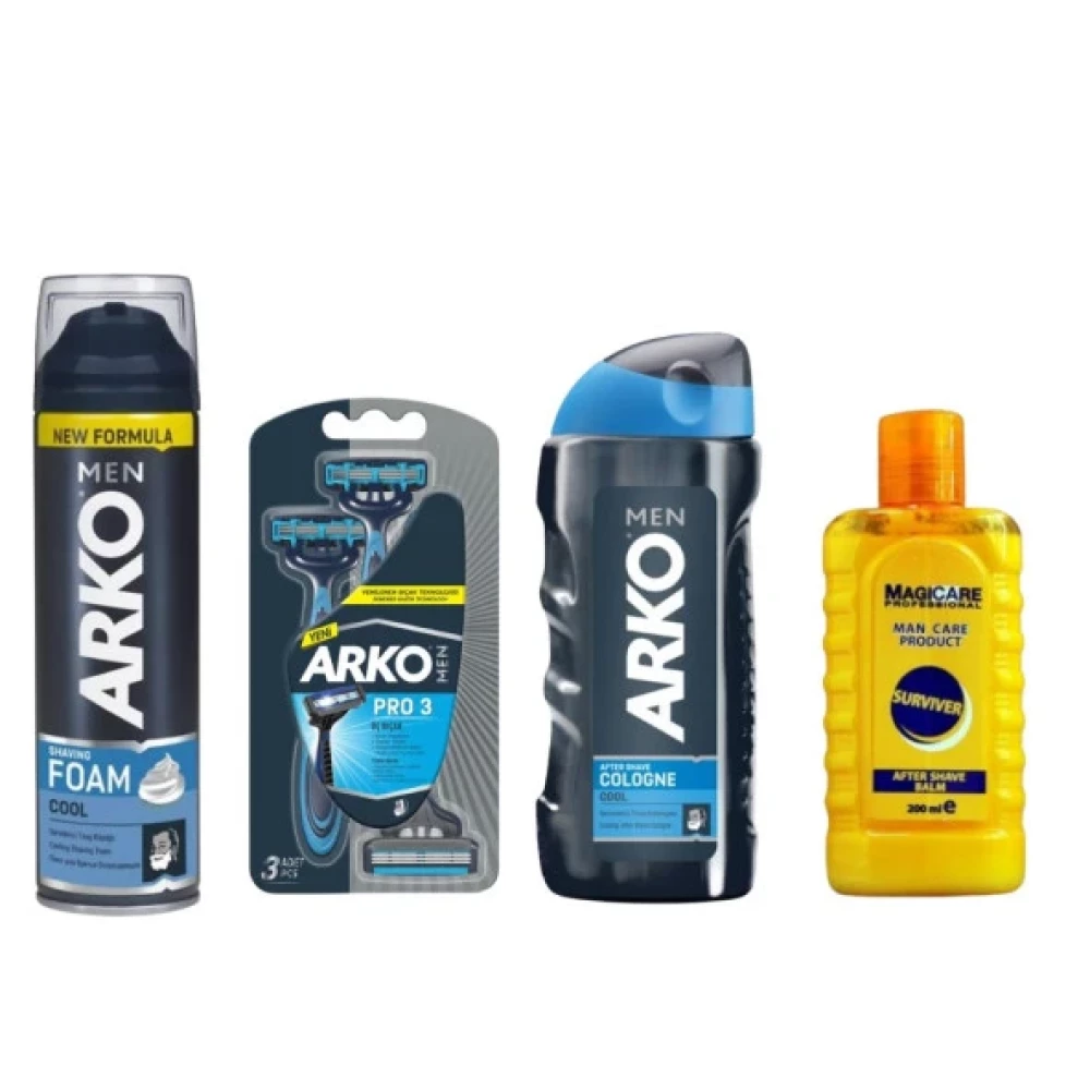 Magicare After Shave Balm Surviver 200 Ml+Arko Men T3 Pro 3 Bicakli Tiras Bicagi 3'Lu & Cool Tiras K Tıraş Jelleri / Köpükleri / Kremleri Fiyatı