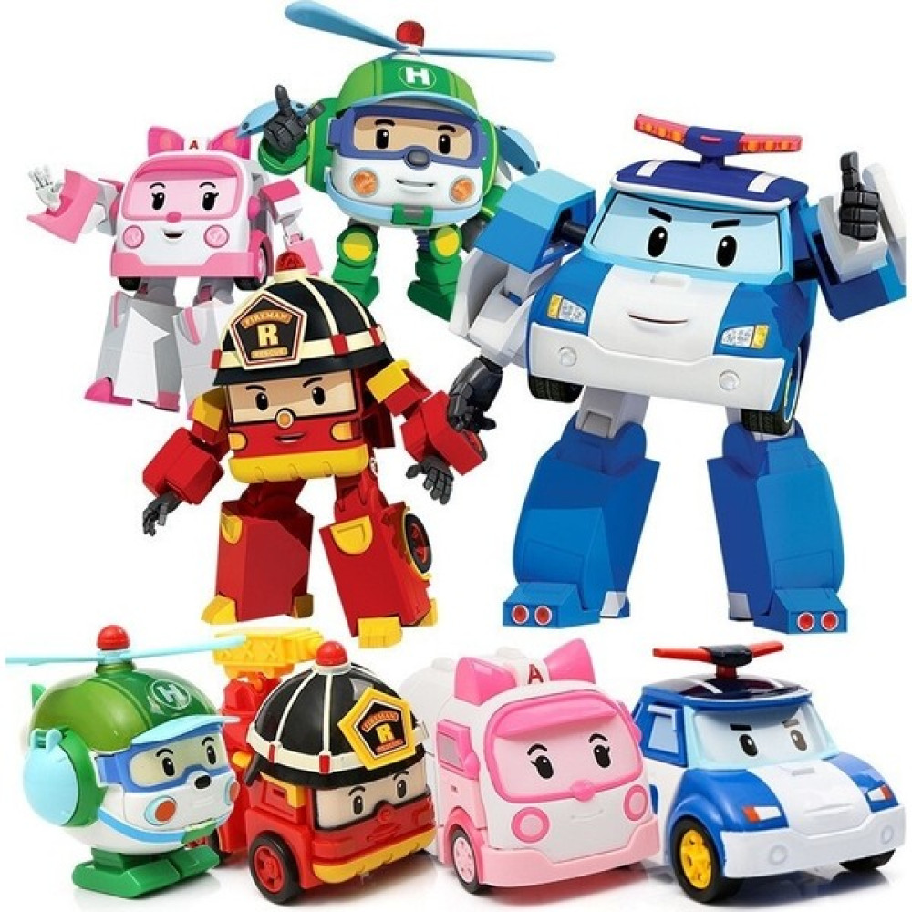 Magiceham 4 Adet Silverlit Robocar Kore Anime Figürü Robot Çocuk Karikatür Oyuncaklar (Yurt Dışından) - Pembe Oyuncak Fiyatı